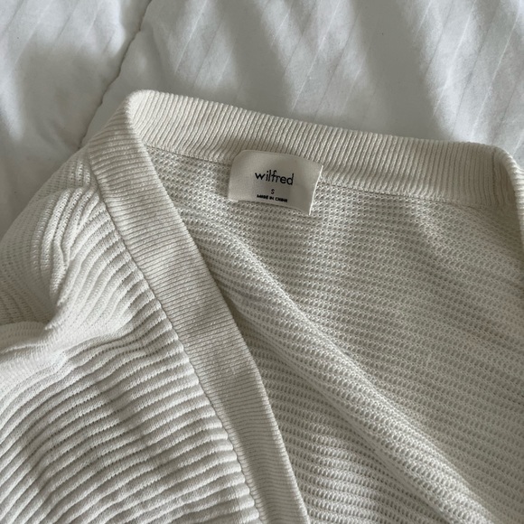 Aritzia white ribbed cardigan - Picture 2 of 3
